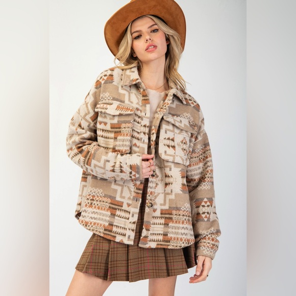 775. Easel Western button pocket shacket Yellowstone Multicolor jacket - Picture 1 of 2